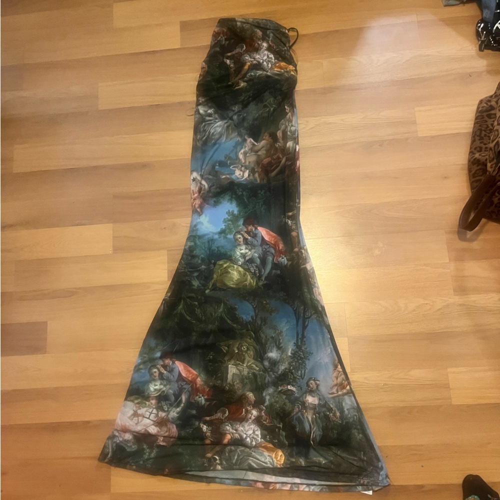 Dolls Kill Da Vincei Print Maxi Skirt